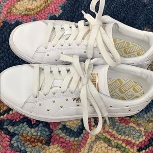 Adidas white leather sneakers